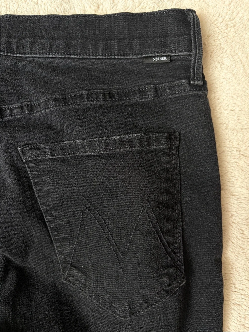 Mother The Mid Rise Dazzler Ankle Black Straight-Leg Jeans Women Size 30